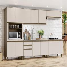 Cozinha Completa 5 Peças para Forno Embutir e Cooktop 13 Portas Aurora Espresso Móveis Duna/Cristal