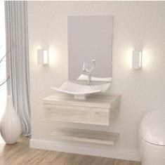 Conjunto para Banheiro Gabinete com Cuba F44 e Prateleira 605W Metrópo