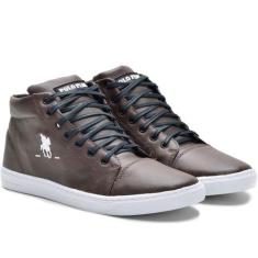 Tênis Casual Com Sola De Borracha Polo Plus Cano Médio E Fecho Em Cada