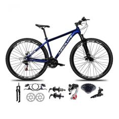Bicicleta Aro 29 Absolute Nero 5 Câmbios Shimano 24v K7 Freios Hidráulicos Garfo Trava - Azul