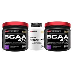 KIT 2x BCAA Powder 4.5 250g Uva + 1x  Creatina 100g - Bodybuilders-Unissex