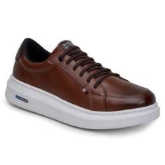Tenis Masculino De Couro Legitimo Casual Social Dia a Dia Cores Modernas Parra Boots-Masculino