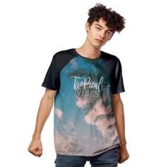 Camiseta Por do Sol Fashion Surf Raglan-Masculino