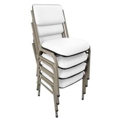 Kit com 4 Cadeiras para Auditórios Linha Hotel Smart Branco
