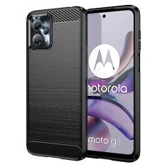 Capa de celular para Moto G13, fibra de carbono refinada, anti-queda, anti-impressões digitais, proteção total
