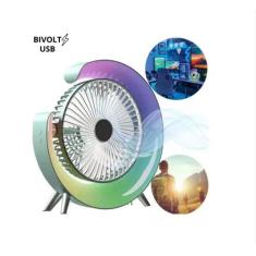 Ventilador Portátil com Alimentação USB e Luzes Coloridas! - Center Sh