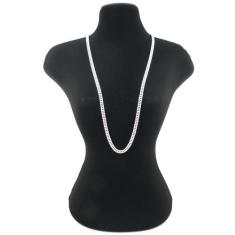 Corrente Masculina 60Cm 4Mm Largura Folheada Prata Cr849 - Wnbijouteri