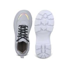 Tênis Feminino Branco Sneaker Plataforma Estilo Blogueira Casual - Riz