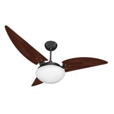 Ventilador de Teto Noronha com Luminária de Vidro Ventex Preto/Tabaco 
