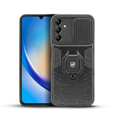 Gshield Capa Case Capinha Defender para Samsung com Proteção de Câmera, Alça Ring e Função Kick Stand (Preta, Galaxy A34 5G)