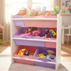 Organizador de Brinquedos Infantil Médio Feminino - OrganiBox