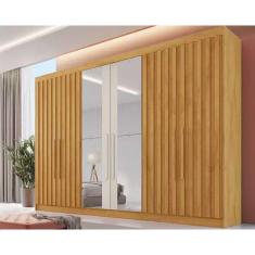 Guarda Roupa Casal Potente C6 Gavetas E 6 Portas C 4 Ripadas C2 Espelhos Perobaoff WhiteEuropa