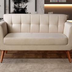 Namoradeira Sofá Bruna Moderna Decoração Sala Recepção Bege