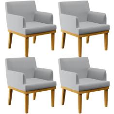 Kit 04 Poltronas Decorativas Para Sala De Estar Base Mel Beatriz W01 L