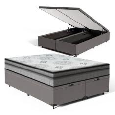 Cama Box Baú com Colchão de Espuma D33 Anjos Pillow In Ortosleep Queen