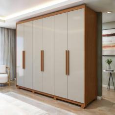 Guarda Roupa Áries 6 Portas 5 Gavetas com Pés - Móveis Lopas