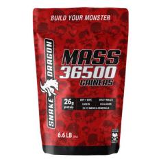Mass 36500 Gainers 3kg Snake Dragon 36g de Proteínas Rico em Carboidra