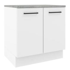 Balcão Madesa Agata 80 Cm 2 Portas - Branco Rustic/branco
