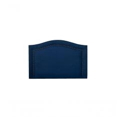 Cabeceira Solteiro 90x60 Suede Azul Tachas Fumê