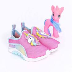 Tênis Infantil Feminino Kidy Mais Rosa Tie Dye com Unicórnio
