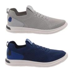 Kit 2 Tênis Casual Masculino Knit Confortável Macio-Masculino