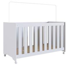 Berço com Rodízios e Colchão Branco Completa Móveis