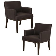 Kit 02 Poltronas Vitória W01 Corano Marrom Escuro - Mpozenato