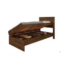 Cama Solteiro Com Bau Framar Larissa MDF/MDP Malbec