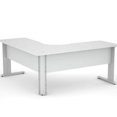 Mesa para Escritório em L Maxxi Pandin Móveis Cinza