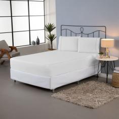 Jogo Lençol Queen 3 Pçs Percal 140 Fios Liso Ponto Palito