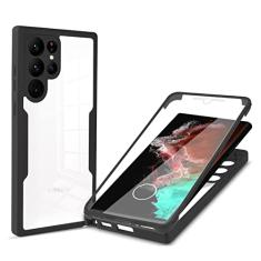 UUCOVERS Capa para Samsung Galaxy S24 Ultra (2024) 6,8 polegadas com protetor de tela proteção total resistente transparente TPU traseira resistente à prova de choque capa de silicone para Galaxy S24