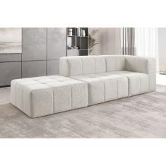 Sofá Modular  3 Lugares Bouclé Nude