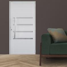 Porta Lambril de Alumínio 210 x 90cm com Puxador e Friso Linha 30 Lado Direito