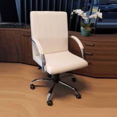 Cadeira Escritório Work Presidente Giratória Branca Reclínio - COMPRE 