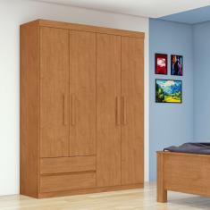 Guarda Roupa Solteiro 4 Portas 2 Gavetas Zeus Lopas