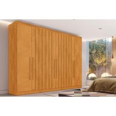 Guarda Roupa Casal Oxford Peroba 6 Portas de Bater 6 Gavetas MDF com Espelho Europa