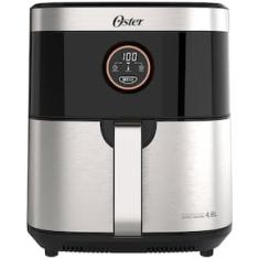 Fritadeira Elétrica Sem Óleo Air Fryer 2 em 1 Oster OFRT660 4,8L com Função Desidratar – Black Inox