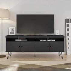 Rack para Tv até 60 Polegadas 4 Portas Pés de Metal Liberty Preto
