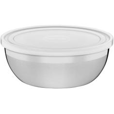 Pote Redondo Aço Inox 2lts - Tramontina, 2,19 l., Inox e Branco