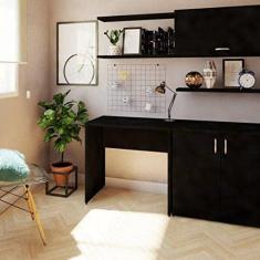 Mesa Reta Corp 25mm 80 cm 47 cm Bramov Móveis Preto