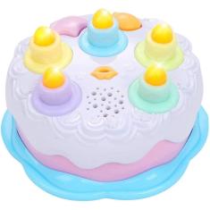 Bolo Musical e Interativo com Vela Contadora - Presente de Aniversário 1-4 anos (Rosa)