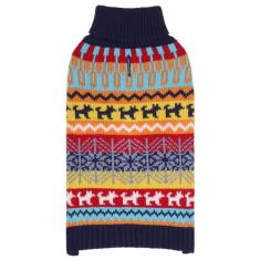 Suéter de cachorro – Casaco de inverno com listras coloridas para clima frio