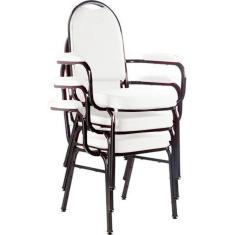 Kit Com 3 Cadeiras Para Auditório Linha Hotel Branco