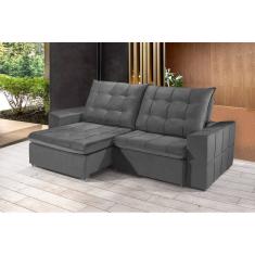 Sofá Retrátil e Reclinável 2,30m ESTILO ESTOFADOS - CANCÚN com SoftGel D33 "CINZA"