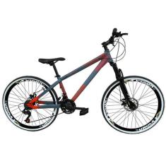 Bicicleta Aro 26 Vikingx Tuff X-35 Azul Petróleo 21v Câmbios Shimano T