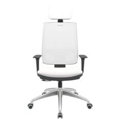 Cadeira Office Brizza Tela Branca Com Encosto Assento Vinil Branco Rel