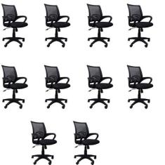 Kit 10 Cadeiras de Escritório Giratória com Relax Office Santiago - Es