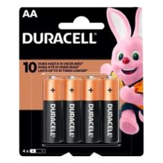 Pilha Duracell Alcalina AA 4 Unidades