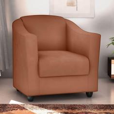 Poltrona Decorativa Bia Matrix Veludo Ferrugem