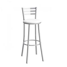 Banqueta com Encosto Miami 101cm Compoarte Cromado 